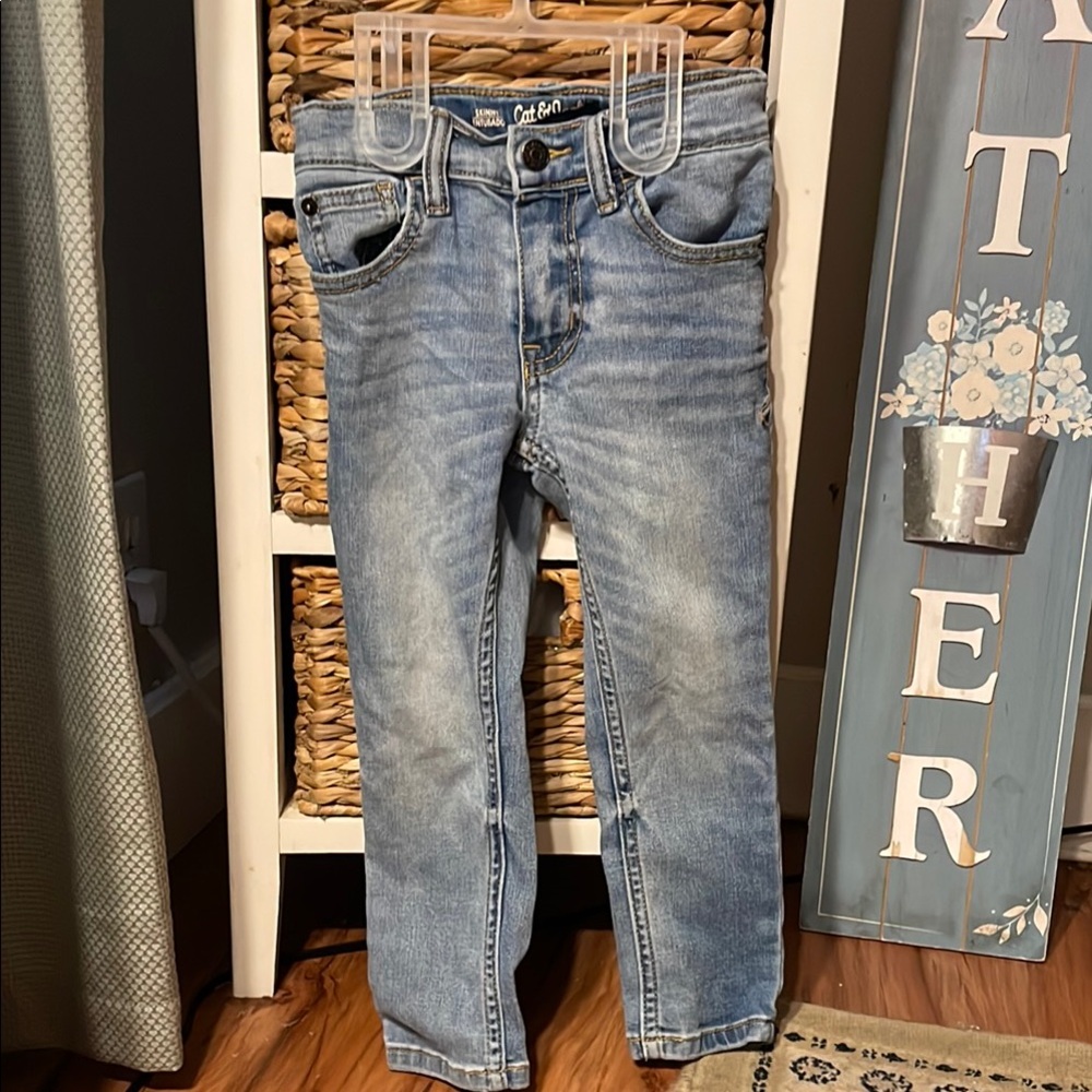 Cat & Jack Blue Skinny Jeans with Modern Stitching